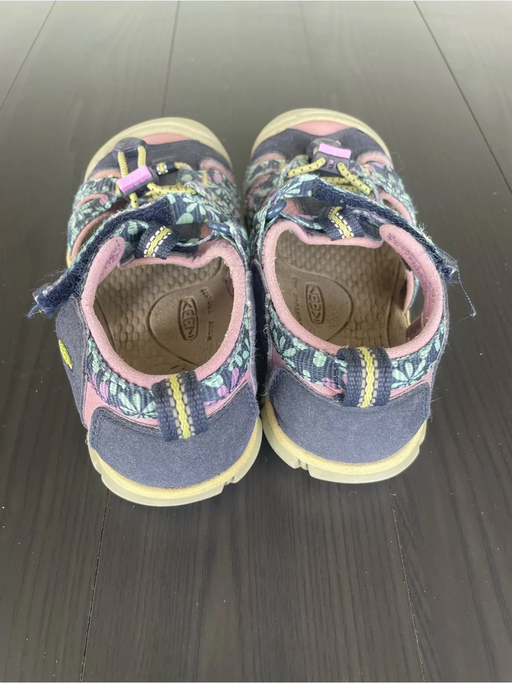 Keen Kids CNX Seacamp Navy and Pink Floral Closed-Toe Sport Sandals